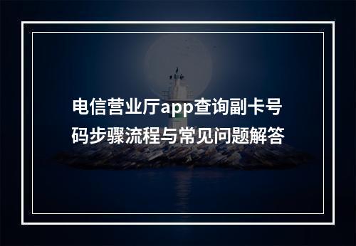 电信营业厅app查询副卡号码步骤流程与常见问题解答
