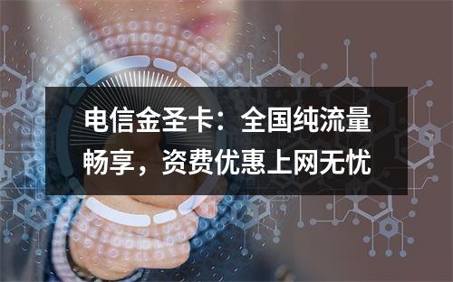 电信金圣卡：全国纯流量畅享，资费优惠上网无忧