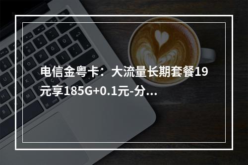 电信金粤卡：大流量长期套餐19元享185G+0.1元-分钟