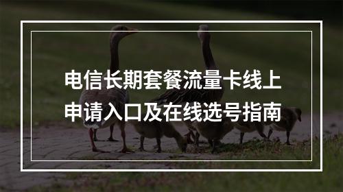 电信长期套餐流量卡线上申请入口及在线选号指南