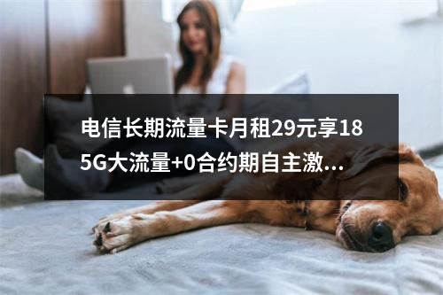 电信长期流量卡月租29元享185G大流量+0合约期自主激活