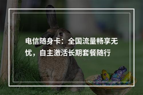 电信随身卡：全国流量畅享无忧，自主激活长期套餐随行