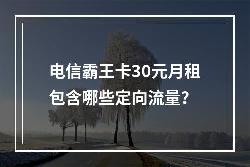 电信霸王卡30元月租包含哪些定向流量？