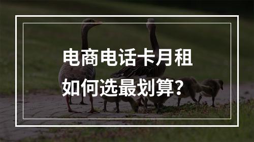 电商电话卡月租如何选最划算？