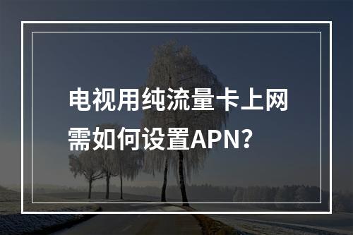 电视用纯流量卡上网需如何设置APN？