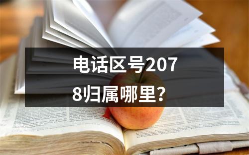 电话区号2078归属哪里？