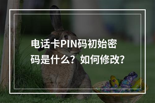 电话卡PIN码初始密码是什么？如何修改？