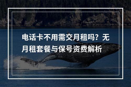 电话卡不用需交月租吗？无月租套餐与保号资费解析