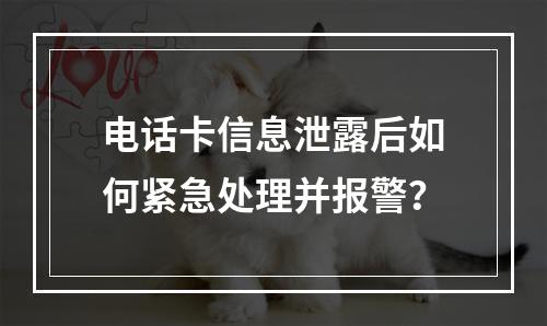 电话卡信息泄露后如何紧急处理并报警？