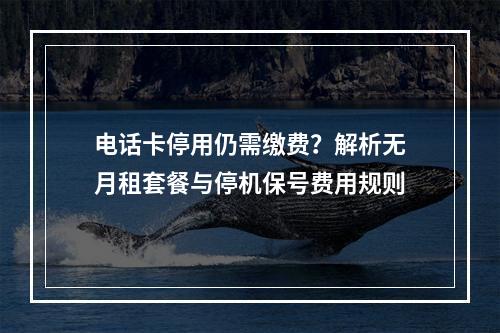电话卡停用仍需缴费？解析无月租套餐与停机保号费用规则