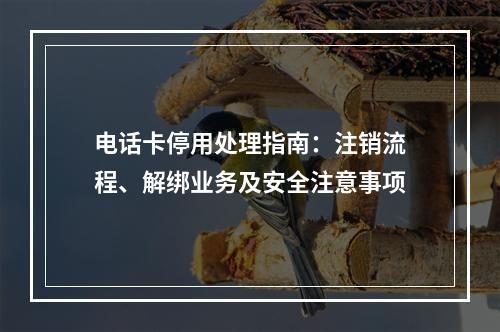 电话卡停用处理指南：注销流程、解绑业务及安全注意事项