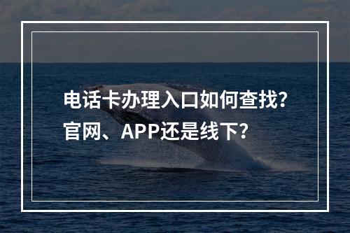电话卡办理入口如何查找？官网、APP还是线下？