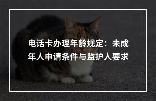 电话卡办理年龄规定：未成年人申请条件与监护人要求