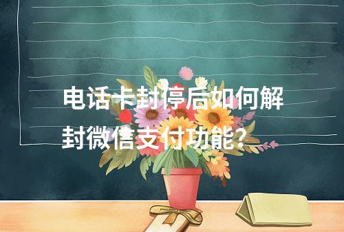 电话卡封停后如何解封微信支付功能？