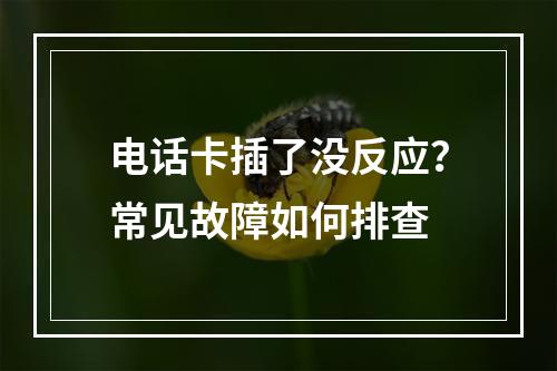 电话卡插了没反应？常见故障如何排查