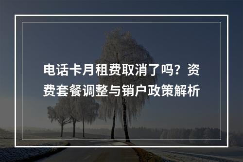 电话卡月租费取消了吗？资费套餐调整与销户政策解析