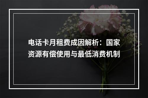 电话卡月租费成因解析：国家资源有偿使用与最低消费机制
