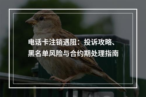 电话卡注销遇阻：投诉攻略、黑名单风险与合约期处理指南