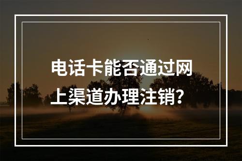 电话卡能否通过网上渠道办理注销？