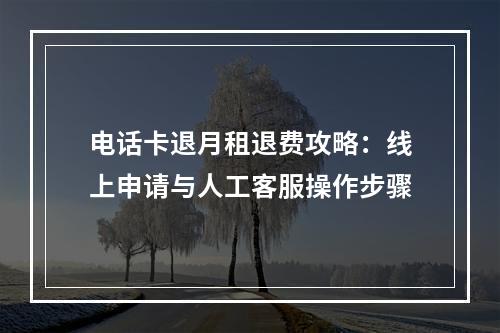 电话卡退月租退费攻略：线上申请与人工客服操作步骤