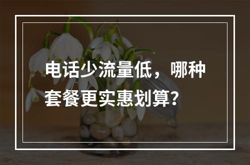 电话少流量低，哪种套餐更实惠划算？