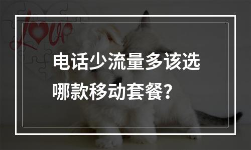 电话少流量多该选哪款移动套餐？