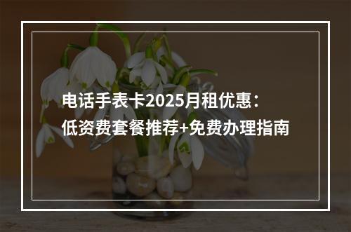 电话手表卡2025月租优惠：低资费套餐推荐+免费办理指南