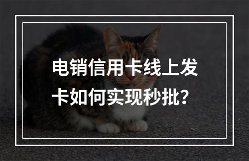 电销信用卡线上发卡如何实现秒批？