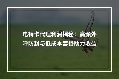 电销卡代理利润揭秘：高频外呼防封与低成本套餐助力收益