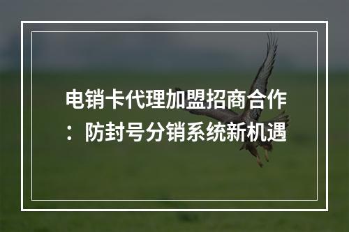电销卡代理加盟招商合作：防封号分销系统新机遇