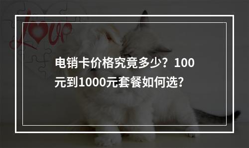 电销卡价格究竟多少？100元到1000元套餐如何选？