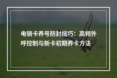 电销卡养号防封技巧：高频外呼控制与新卡初期养卡方法