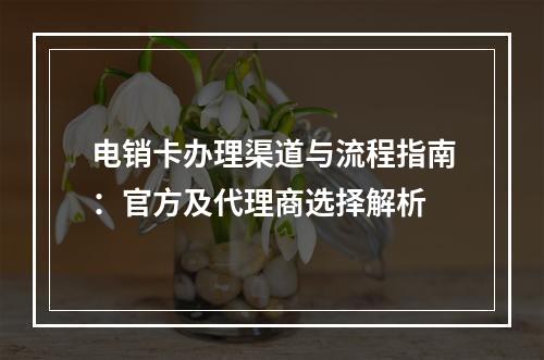 电销卡办理渠道与流程指南：官方及代理商选择解析