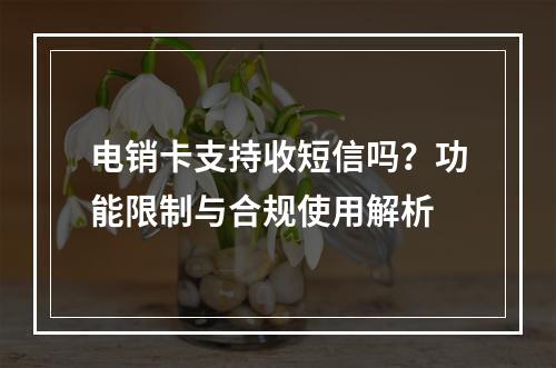 电销卡支持收短信吗？功能限制与合规使用解析
