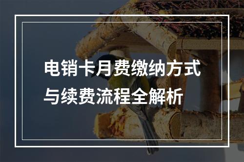 电销卡月费缴纳方式与续费流程全解析