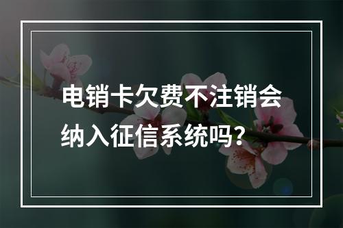 电销卡欠费不注销会纳入征信系统吗？