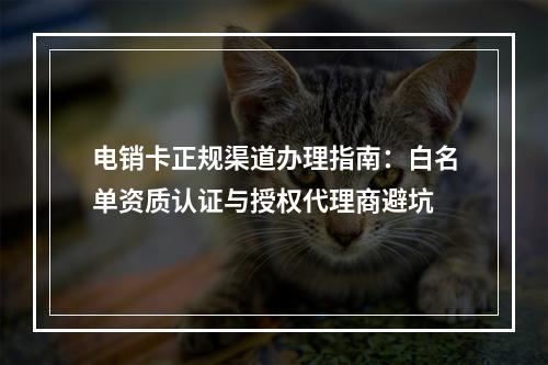 电销卡正规渠道办理指南：白名单资质认证与授权代理商避坑