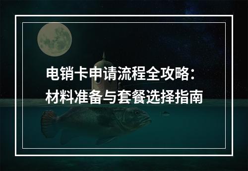 电销卡申请流程全攻略：材料准备与套餐选择指南