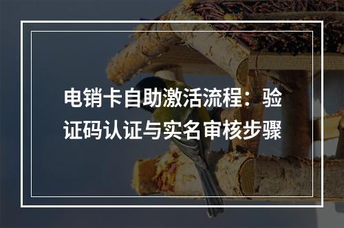 电销卡自助激活流程：验证码认证与实名审核步骤