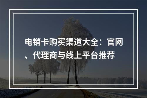 电销卡购买渠道大全：官网、代理商与线上平台推荐