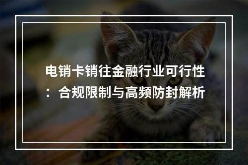 电销卡销往金融行业可行性：合规限制与高频防封解析