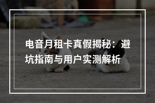 电音月租卡真假揭秘：避坑指南与用户实测解析