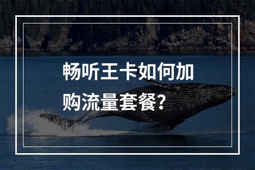 畅听王卡如何加购流量套餐？