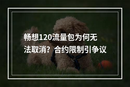 畅想120流量包为何无法取消？合约限制引争议