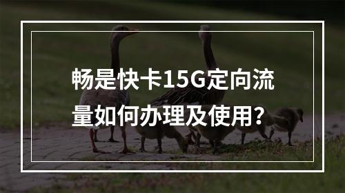 畅是快卡15G定向流量如何办理及使用？