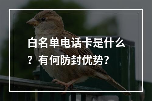 白名单电话卡是什么？有何防封优势？