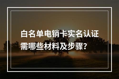 白名单电销卡实名认证需哪些材料及步骤？