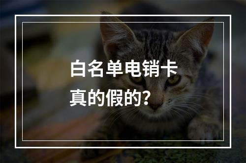 白名单电销卡真的假的？