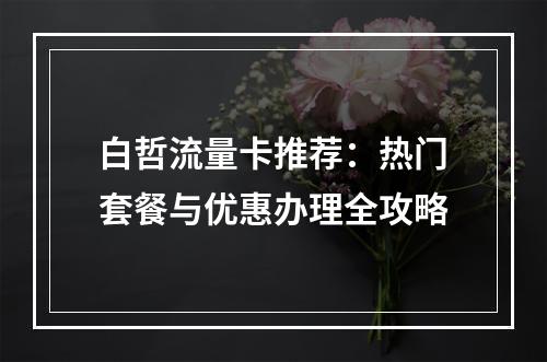 白哲流量卡推荐：热门套餐与优惠办理全攻略