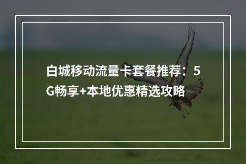 白城移动流量卡套餐推荐：5G畅享+本地优惠精选攻略